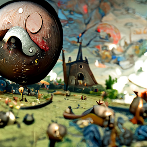 Prompt: Ein detailliertes Gem&auml;lde von nichts im Stil von Hieronymus Bosch (Bild: Martin Wolf/Golem.de - Disco Diffusion 2022)